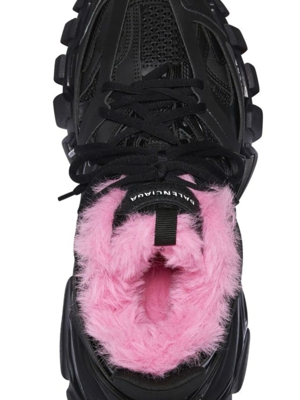 Balenciaga Black Sneaker with Pink Fur Collar